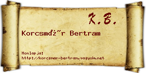 Korcsmár Bertram névjegykártya